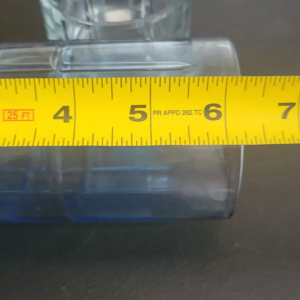 Vintage Anchor Hocking Tartan Glasses One Blue and One Clear‎ Set of Two